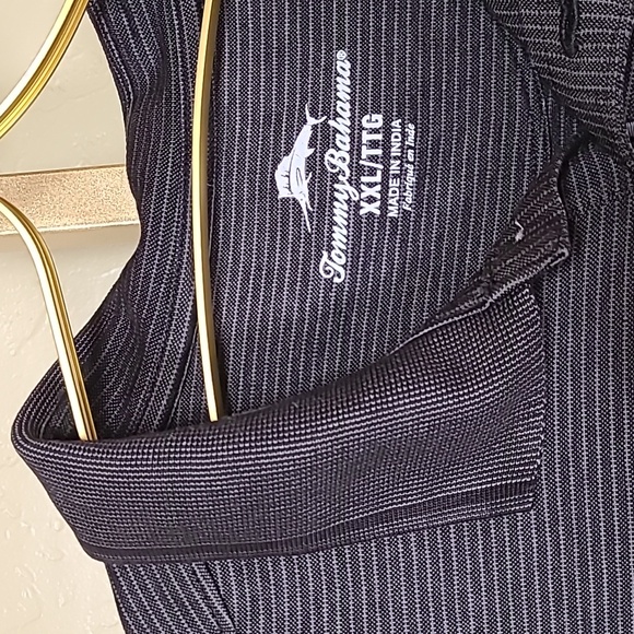 Tommy Bahama Charcoal Gray Striped Polo Shirt XXL - Picture 7 of 11